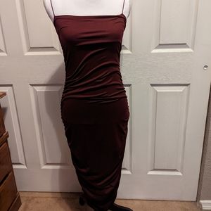 Windsor Sultry Chic Ruched Midi Dress